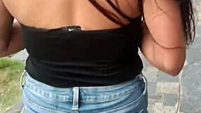 Latina milf spreads wet pussy for doggystyle fuck, cumming hard on stranger's cock.