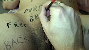 9 months pregnant babe with big boobs gets covered in lewd body writings - pov - milky mari