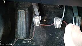 Pumping in birkenstocks with european mature german nylon pantyhose toes close up