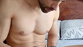 playing with my foreskin jerking off and cumming