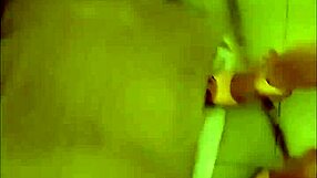 French Amateur Slut in Leather Pants Does Doggy Blowjob