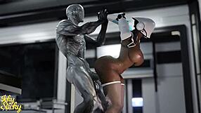 Huge ass female robot plowed by hung alien