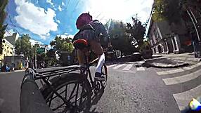 Exposing in miniskirt in the city