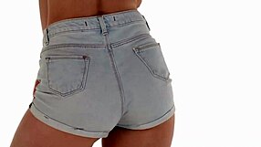 I-I can't stop shaking my sexy tight ass in these jean shorts, it's so damn hot