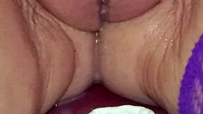 this whore wife is creampieing herself with a dildo, so wild!