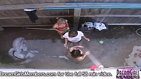 girls playing naked at our spring break party house.