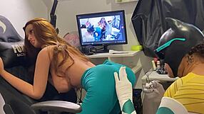 During the Corinthians versus Flamengo game, amateurs use sex toys on a real fuck doll for intense anal action