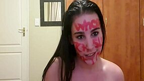 Self punish pissing slapping gagging with dirty talking