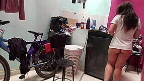 I'm fucking the cleaning lady relaxed here in Bogota Colombia