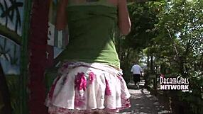 Busted flashing tits on campus at university.