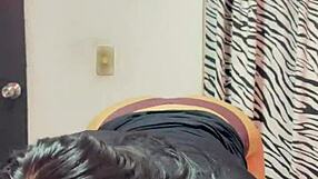 Sister-in-law returns from party in sexy dress. She chats about her evening in the kitchen.