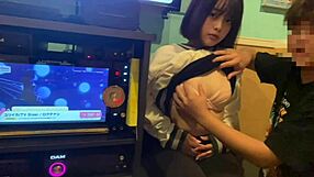 asian schoolgirl cheats with male friend at karaoke despite having a boyfriend