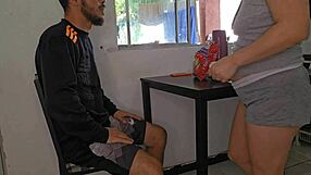 My naughty stepdaughter sat on my lap while eating but she started moving a lot