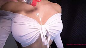 Hey, watch this busty Latina's oiled striptease!