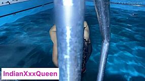 First pool sex: big ass stepsister in doggy style