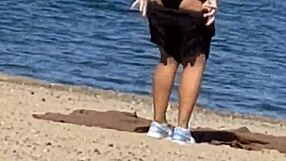 juicy asian on the beach candid hidden teasing playfully with friends