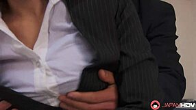 Japanese Office Lady Haruka Miura Experiences Oral Sex in Uncensored Office