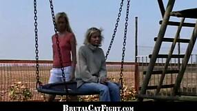 Slutty Blondes Fighting And Cock Sucking