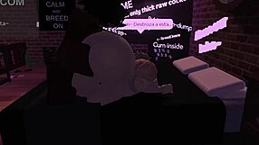 In Roblox, the prostitute engages in passionate fucking with a big cock.