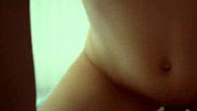 Intense passion with a hot brunette in a bathrobe, ending in cum on her face