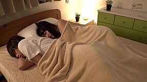 my cute japanese step sister and i explore first time in bedroom