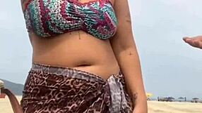 I got naked on the beach and touched the guy's hard dick