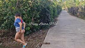 pinay asian teen gets fucked in public near the road.