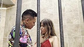 International reporter fucks hot inmate 😏 with blowjob and roleplay in prison scenes.