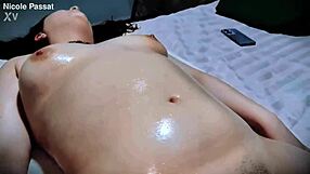 Nicole gets her thick body greased up for a relaxing massage