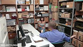 caught stealing, big ass ebony gets police punishment