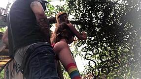 No Quintal Fodendo O Cu Da Ruivinha Sex Toy!