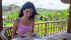 Waiter cums on face in public cafe dining