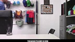 petite shoplifter strip searched and fucked by guard after strip search - brooklyn gray