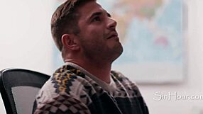 Dyke teachers help desperate male colleague with blowjob and pussy