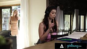 rachael cavalli turns on looking at chloe surreal's ass.