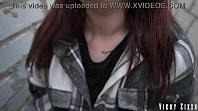 WATCH HER SWALLOW EVERY DROP AFTER RISKY GARAGE BLOWJOB!