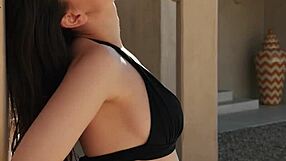 Petite czech beauty strips naked outdoors to flaunt curvy figure