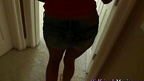 Babe with big tits fingers petite teen. Lesbian oral scene.