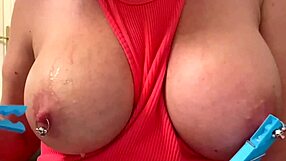 Nipples Clothespins And Spitting My Big Boobs And Pierced Nipple