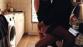 Morning erection, I flash my cock behind step mother-in-law at the cafe.