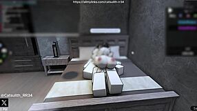 quietly fucking a fan on the bed in cowgirl and doggystyle