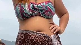 I got naked on the beach and touched the guy's hard dick