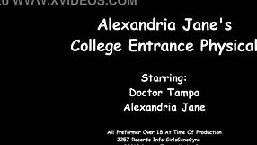 Alexandria Jane spreads for Tampa University entrance physical!