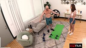 Ellie Nova Craves Buff Stepdad's Monster Cock for Horny Sex!