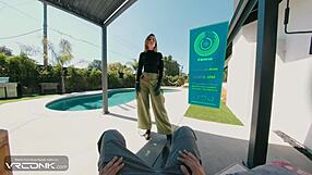 vr conk redhead kim sucks a huge cock deeply in the cosplay parody kim possible pt 1