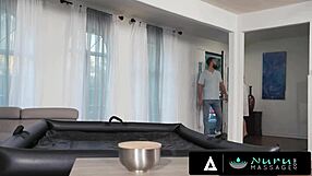 nuru massage with doctor anna claire clouds helping her client