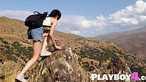 cute small tits babe sophia posing outdoor and revealing her pussy in softcore striptease