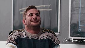 Dyke teachers help desperate male colleague with blowjob and pussy