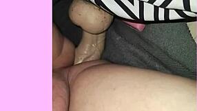 Ladyboy enjoys dildo fun with toys and machine in playful session.