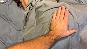 stepbrother quietly joins stepsister in bed for a close amateur pov moment